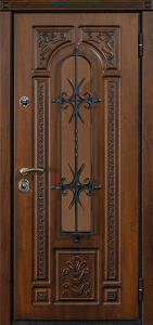 Стальная дверь Дверь с ковкой №7 с отделкой МДФ ПВХ