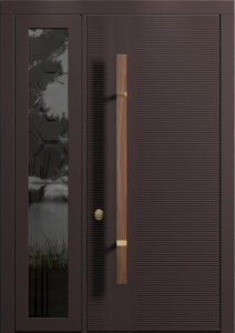 Стальная дверь Со стеклом №12 с отделкой МДФ ПВХ