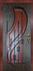 Стальная дверь Дверь с ковкой №8 с отделкой МДФ ПВХ