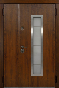 Стальная дверь Со стеклом №5 с отделкой МДФ ПВХ