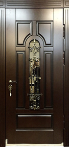 Стальная дверь Дверь с ковкой №16 с отделкой МДФ ПВХ