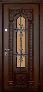 Стальная дверь Дверь с ковкой №13 с отделкой МДФ ПВХ