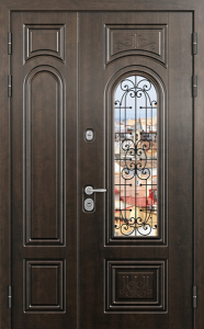 Стальная дверь Двухстворчатая дверь №24 с отделкой МДФ ПВХ